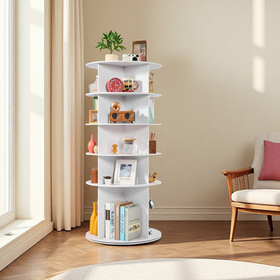 5 Tiers Rotating Shoe Rack Tower, 360° Spinning Shoe Rack, Revolving Storage Round Carousel Display, Freestanding Lazy Susan Organizer Display for Bedroom, Living Room, Entryway, Closet