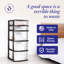 Organisateur de tour de rangement en plastique Homz, 5 tiroirs, cadre noir
