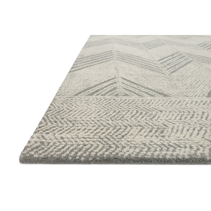 ED Ellen DeGeneres Crafted by Loloi Kopa Handmade Wool Gray/Ivory Rug ...