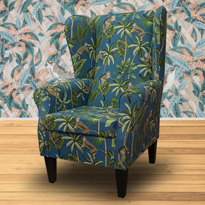 79Cm Wide Cotton Wingback Chair