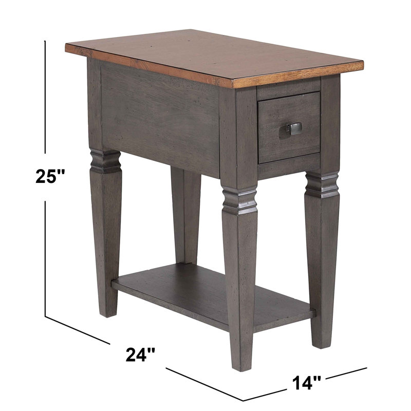 Dakota End Table with Storage, 25" H x 14" W x 24" D