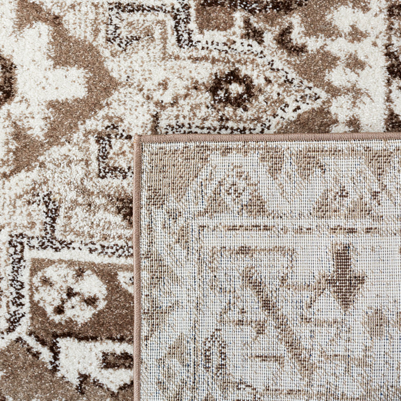 Ferrill Oriental Brown/Ivory Area Rug, Rectangle 8' x 10'