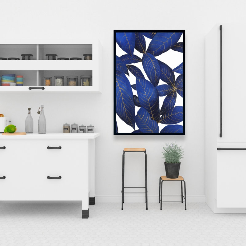 " Abstract Modern Blue Leaves "