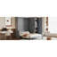 Grand lit gris qui maximise l'espace, le confort et le style contemporain pour une utilisation efficace de l'espace