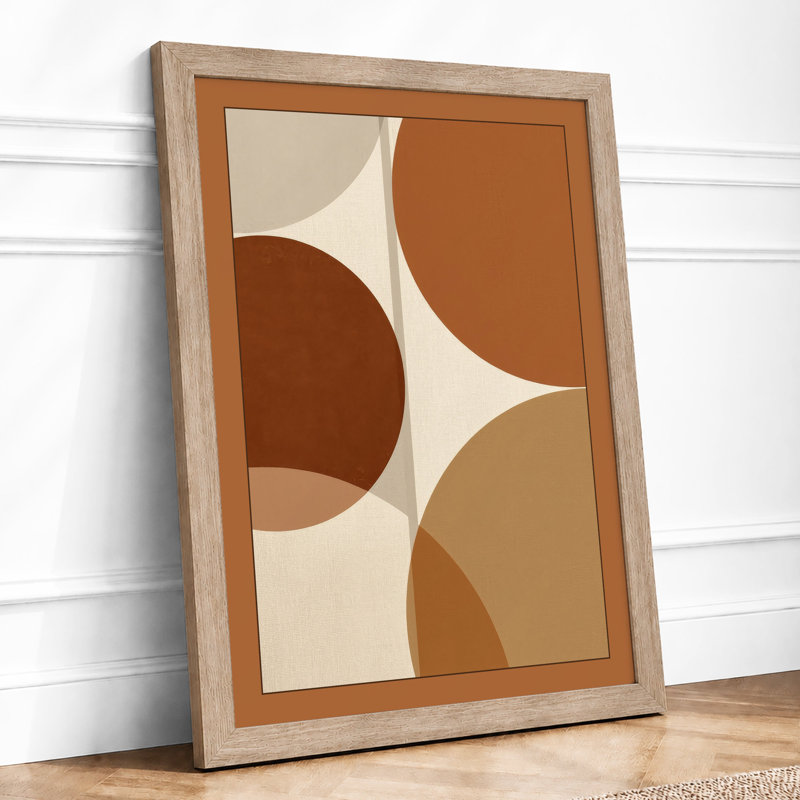 Earth Circles Mid-Century - Framed Print, A1 - 84.1 x 59.4 cm, Oak