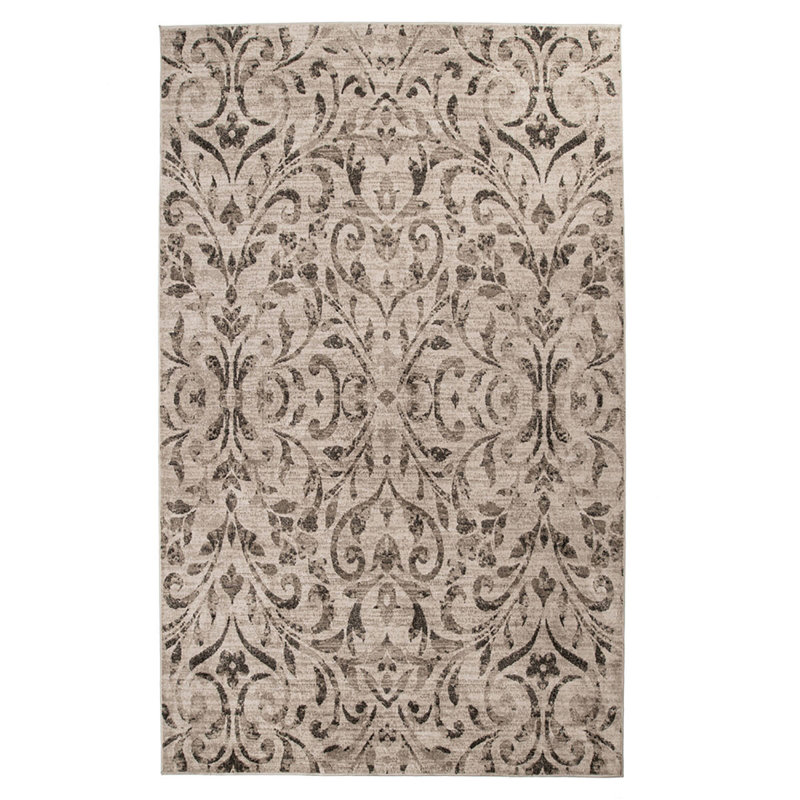 Tapis tissé à la machine en brun / gris Coolville Ikat, Rectangle 8 pi x 10 pi