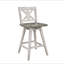 Ensemble de 2 chaises à hauteur de comptoir, ensemble de 2 chaises de cuisine pivotantes en bois d'hévéa massif gris blanc-1591521686