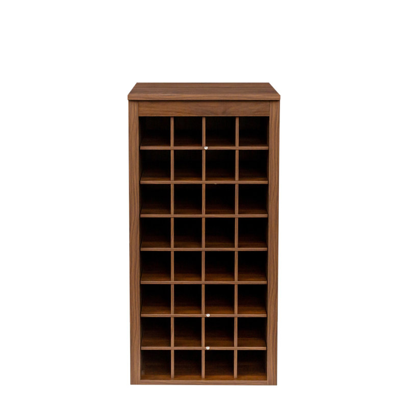 Brown Walnut Color Modular 32  Wine Bar Cabinet Buffet Cabinet