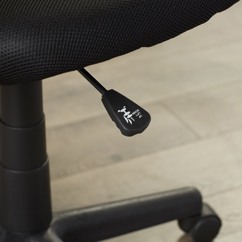 Wayfair Basics® Low Back Mesh Swivel Task Office Chair with Curved Square Back, Black, Not Included