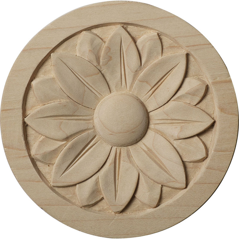 Applique Bedford Rosette, H 3,5 po x l 3,5 po x P 0,5 po, Aulne