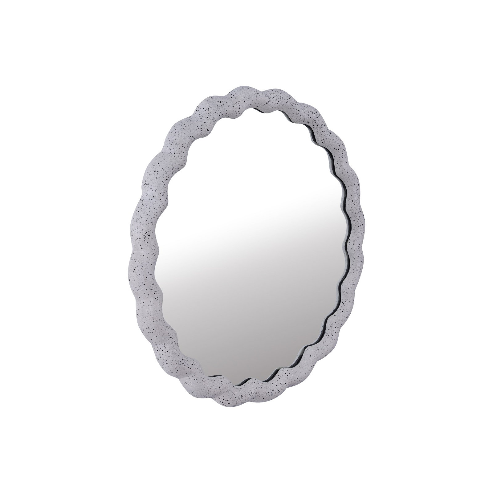 Aluminum Wave Mirror Medium, White, 20" x 20"