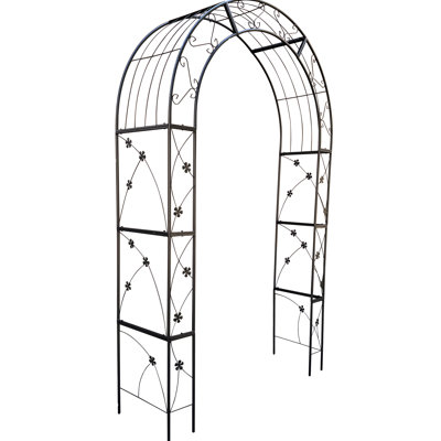 Metal Garden Trellis Arch - Black, Supports And More Climbing Plants, 58"X19"X98.4", 20 Pounds Black Trellis, For Various Flowers, 58" L X 19" W 98.4" H, Lb