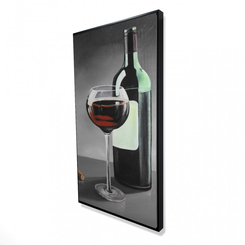 Bottle Of Burgundy Print On Canvas, H 48 po x l 24 po