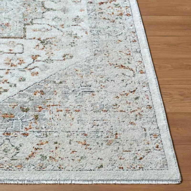 Wahnetta tissé à la machine, Ivory/Cream/Brown/Orange/Green/Black, Rectangle 7'10" x 10'