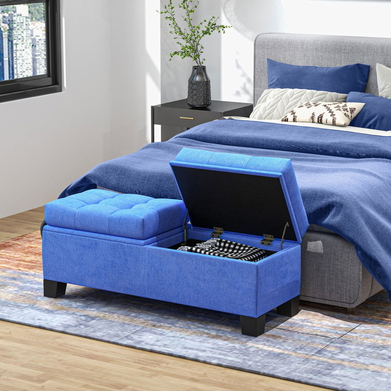 Banc de rangement rabattable, Bleu