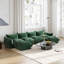 Canapé modulaire rembourré en tissu et chenille 4 places Minarik-682952717