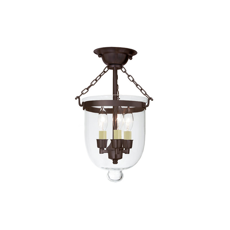 Sarahi Glass Semi Flush Mount, Oil Rubbed Bronze