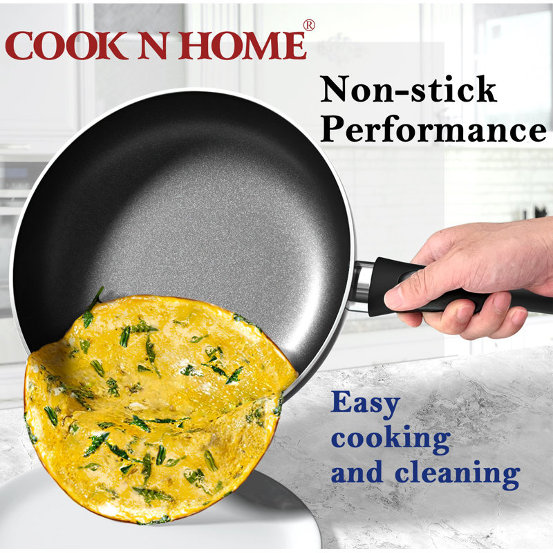 15-Piece Black Nonstick Aluminum Cookware Set with Glass Lids