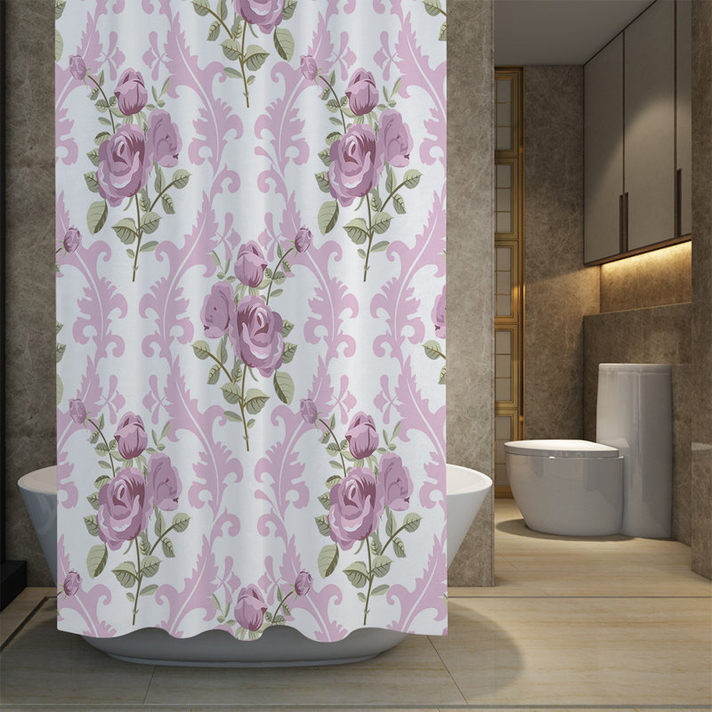 Gros Floral Single Shower Curtain, 72" H x 70" W