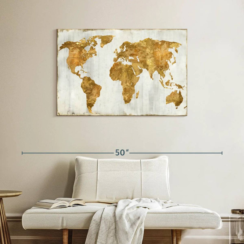 Aliaz The World In Gold, 26" H x 39" W