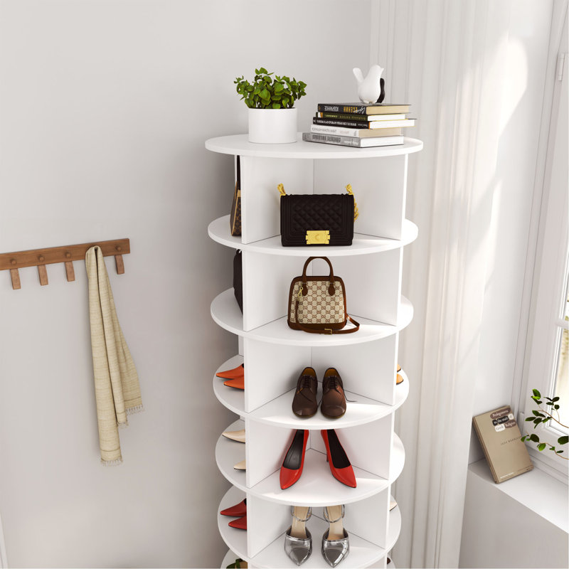 Nouvelle armoire à chaussures rotative à 7 niveaux pouvant contenir jusqu'à 28 chaussures Paris, Blanc
