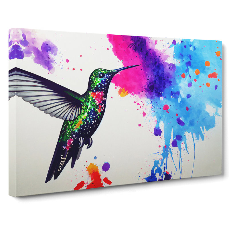 Hummingbird Splash Vol.3 Abstract - Wrapped Canvas, 40cm H x 60cm W x 3cm D
