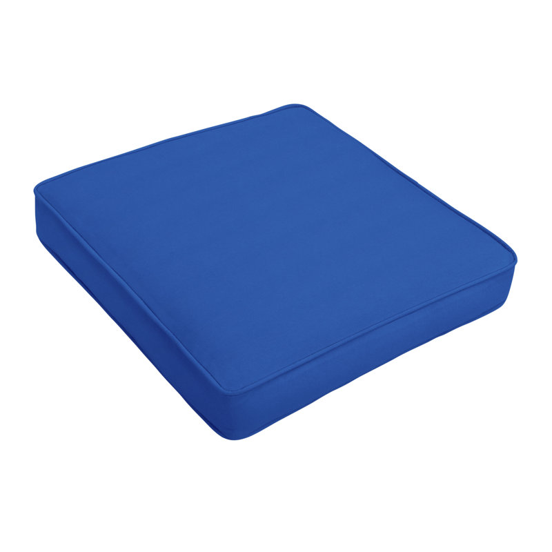 Libya Outdoor Sunbrella Cushion, Canvas Trueblue Sunbrella Canvas, 20" W x 20" D