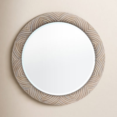 Lana 38" Solid Wood Wall Mirror