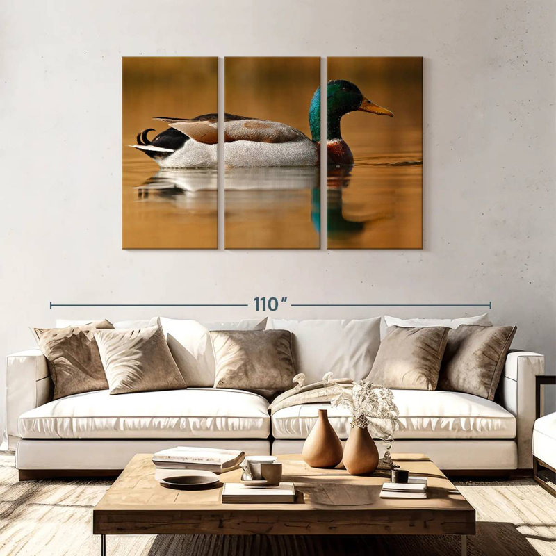 Brampt Bathing Mallard Duck, 48" H x 74" W