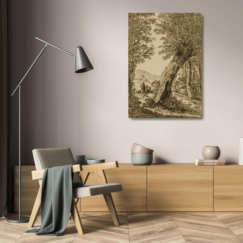 «Landscape with Willow» par Wilhelm Von Bemmel, reproduction d'art sur toile tendue avec châssis, H 24 po x l 17 po