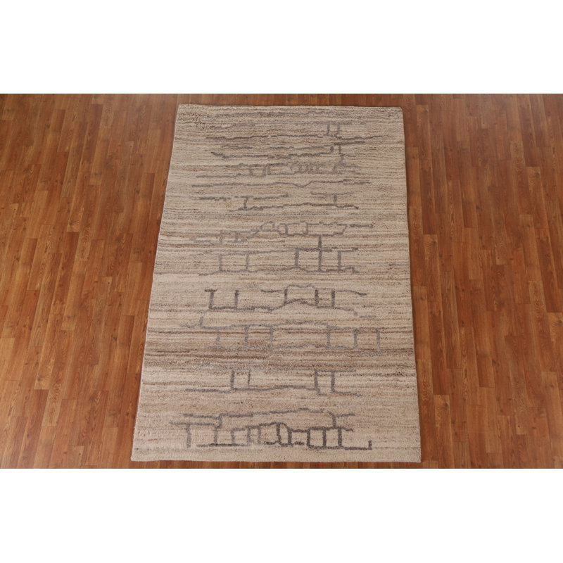 Wool Moroccan Area Rug 5x8