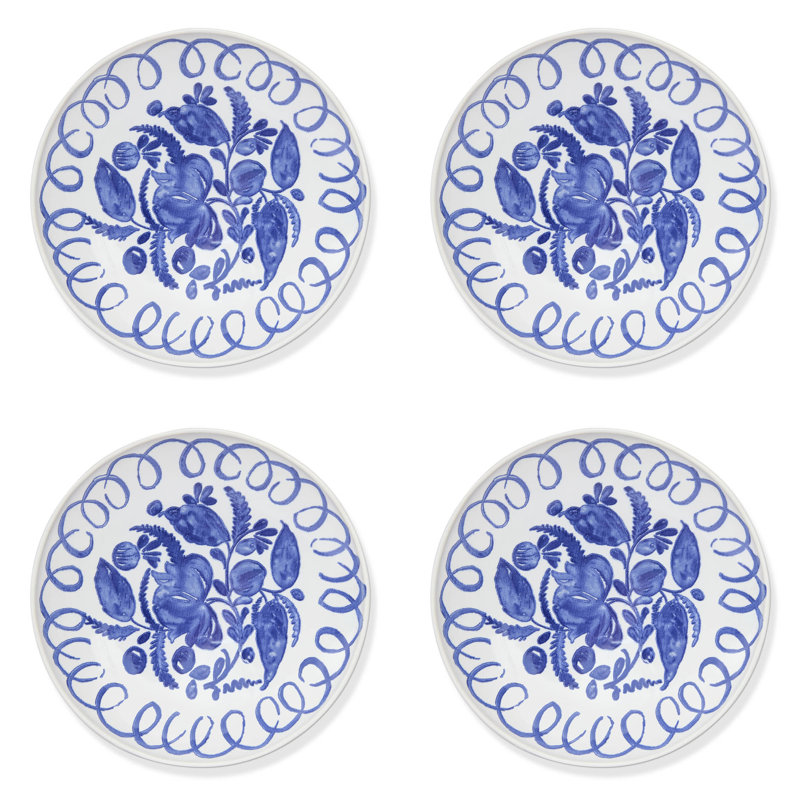 Amalfi Pasta Bowl - Pink - 9.1", White, Blue