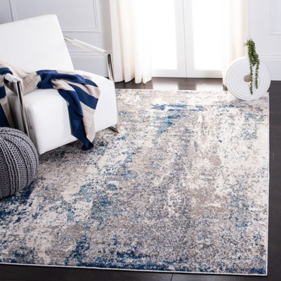 Tapis gris / bleu marine Mauriello