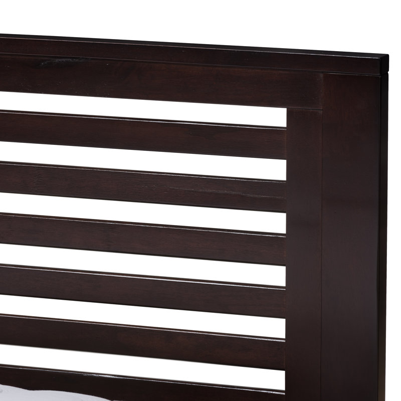 Vitto Solid Wood Slat Bed, Espresso