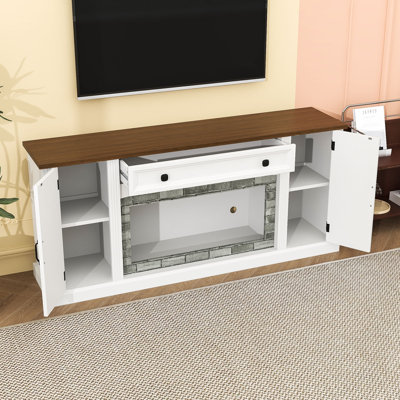 TV Stand with Drawer and Adjustable Shelves