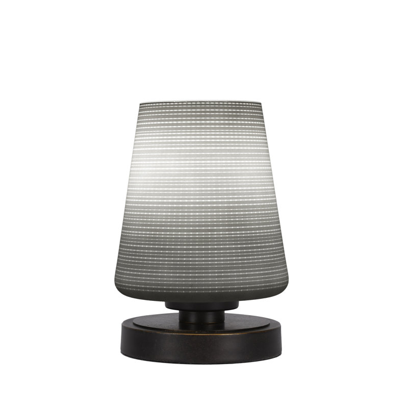Lampe d'appoint Aneka présentée en finition granit foncé avec verre matriciel de 6 po, Blanc