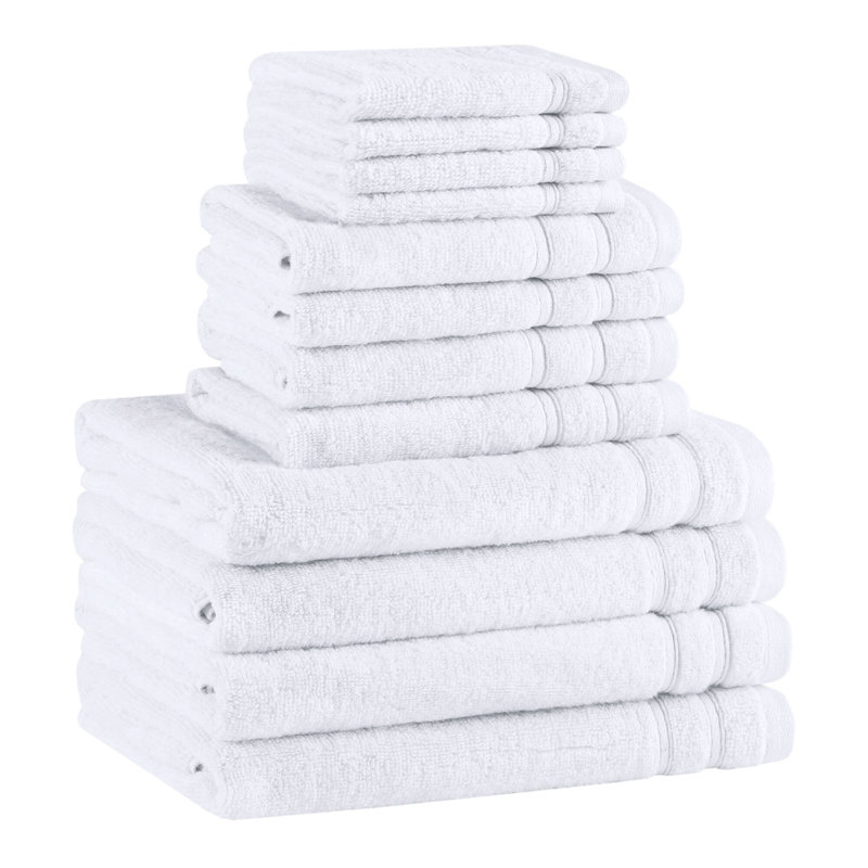 Ensemble de serviettes 100% coton 400GSM Essential, Blanc, Ensemble de 12 serviettes