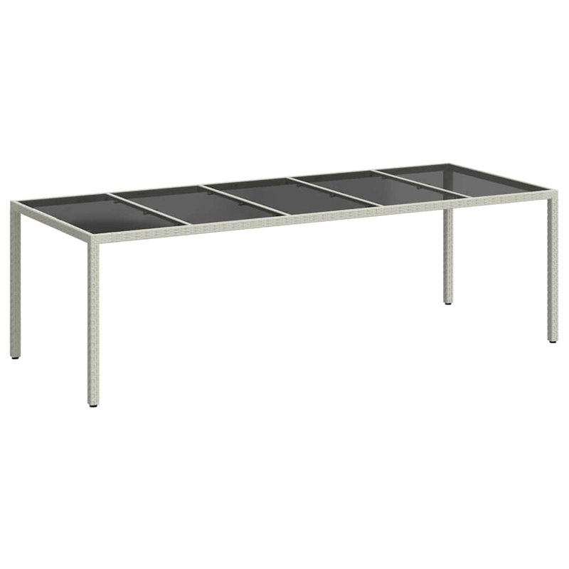 Heini Rectangular Wicker Outdoor Dining Table , 250cm cm W 100cm cm D, White/Black