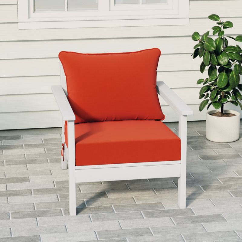 Hydea Deep Seating Chair With Cushions, Orange, White