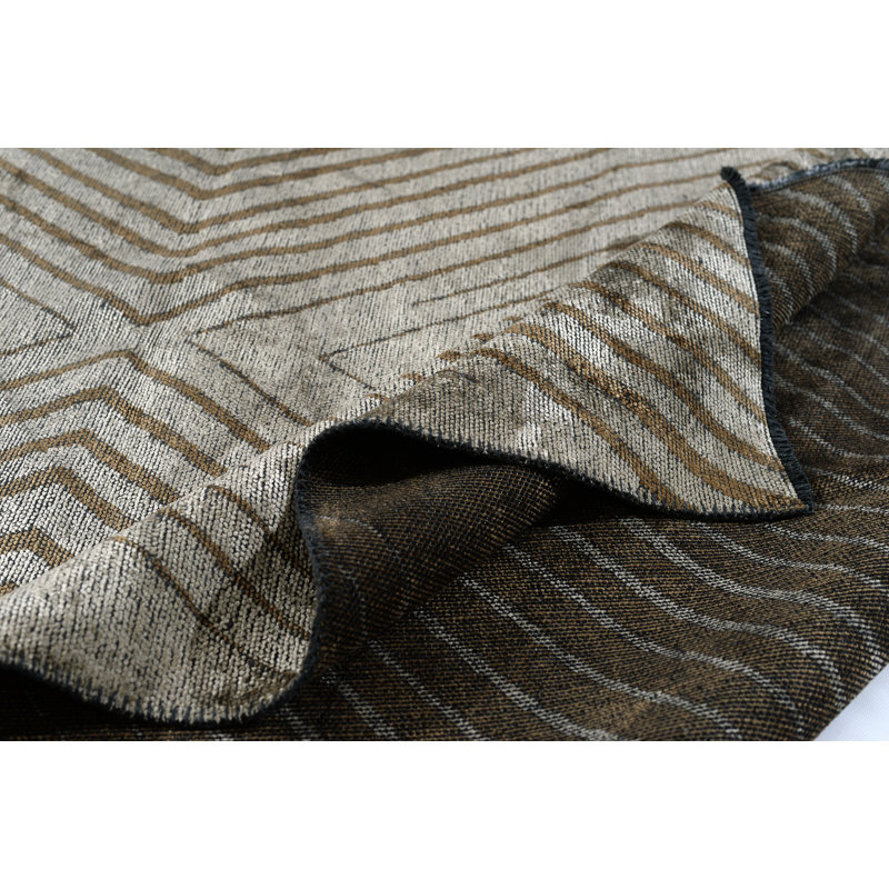 Rapture Beige/Gray Chevron Luxury Area Rug, Rectangle 7'10" x 9'10"