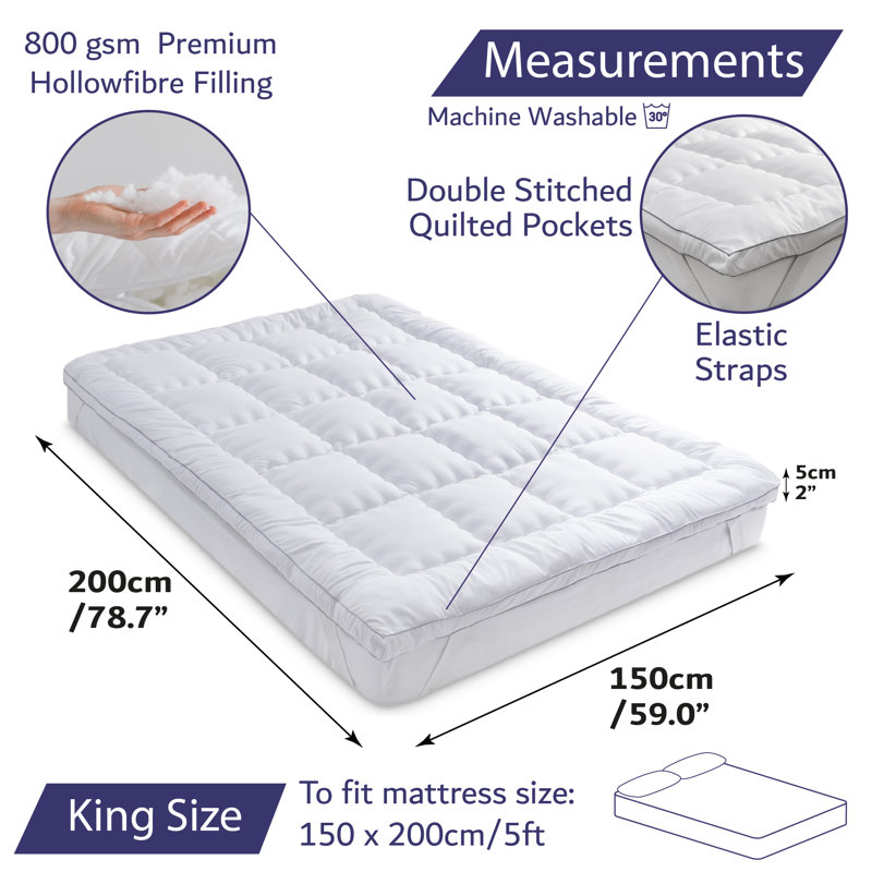 Gerika 5cm Mattress Topper, King (150 x 200 cm)