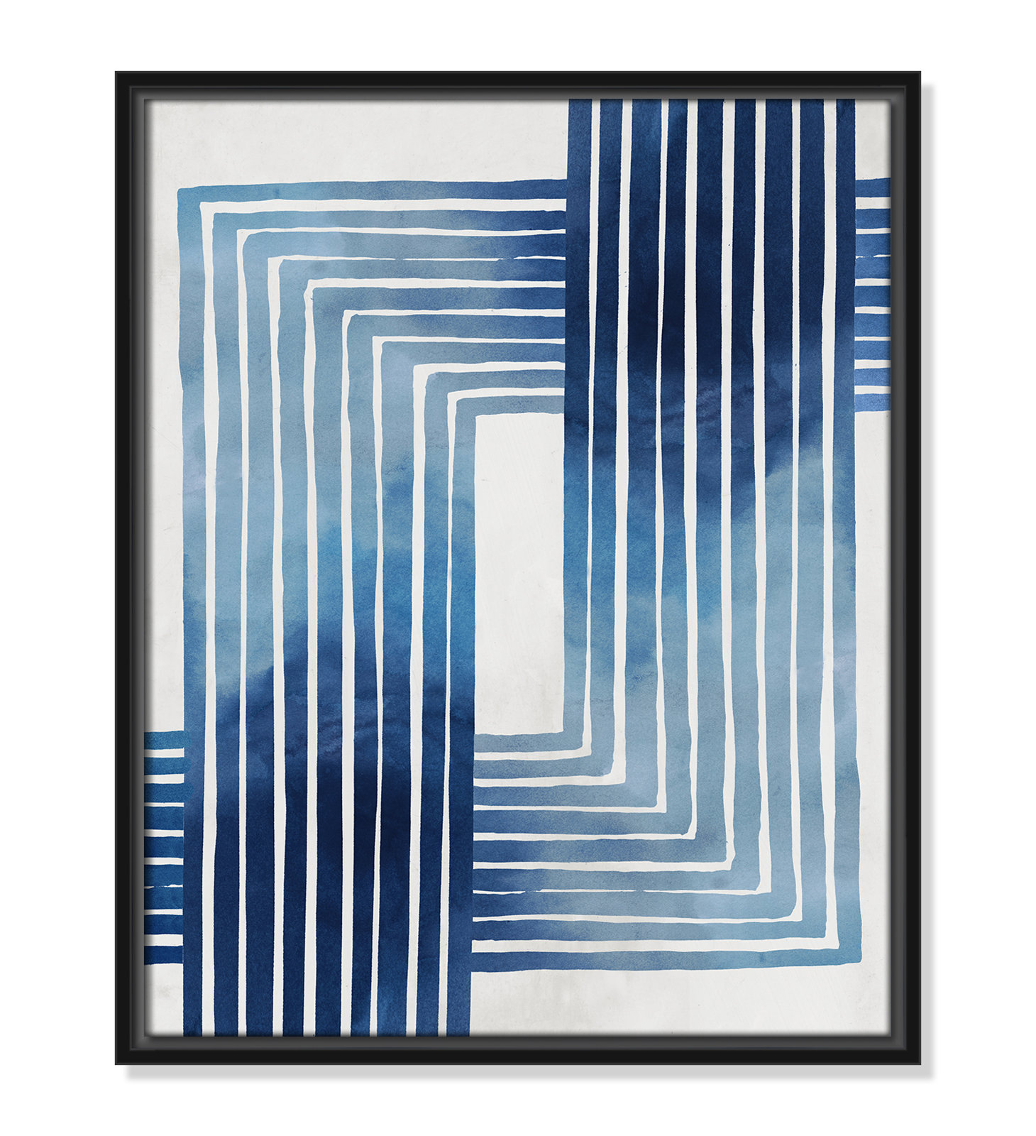 Lanny "In Unison" Painting by Eva Watts, 21.5" H x 17.5" W x 2" D, Black Framed Canvas