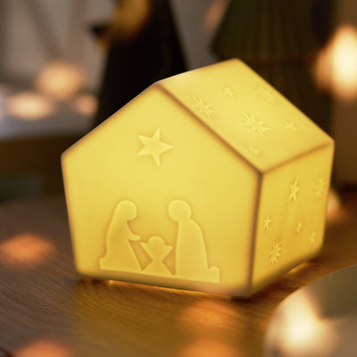 Lampe décorative de Noël en porcelaine à DEL Nativité