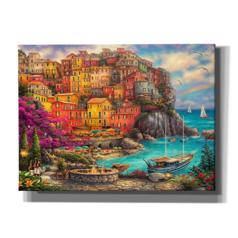 «A Beautiful Day at Cinque Terre» par Chuck Pinson, art mural sur toile, L 54 po x H 40 po x P 1,5 po
