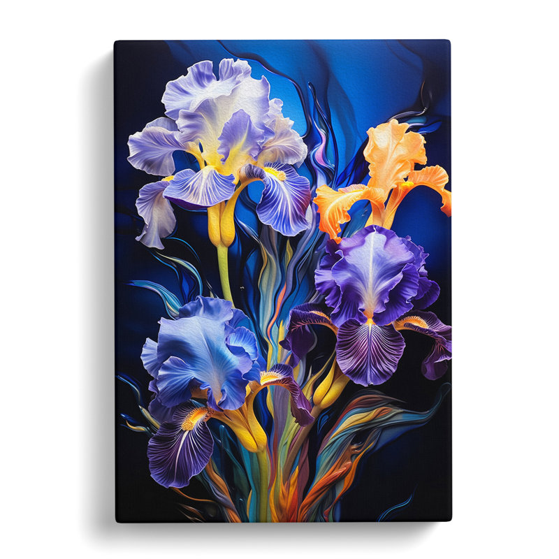 Iris Flower Abstract - Wrapped Canvas, 76cm H x 50cm W x 3cm D