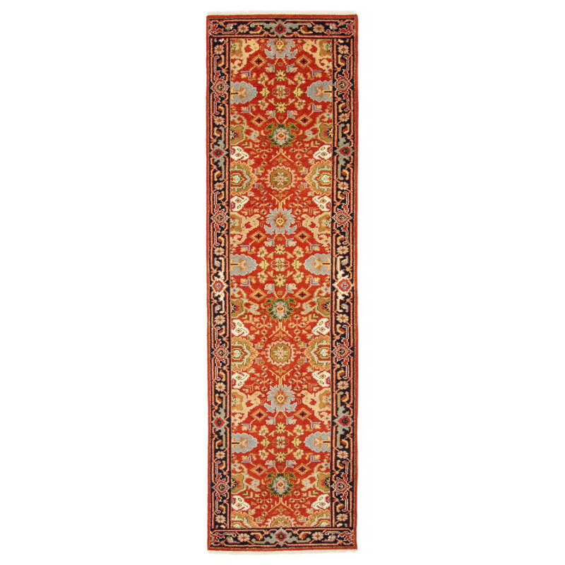 Tapis rouge en laine noué à la main Serapi Heritage 2 pi 8 po x 9 pi 7 po