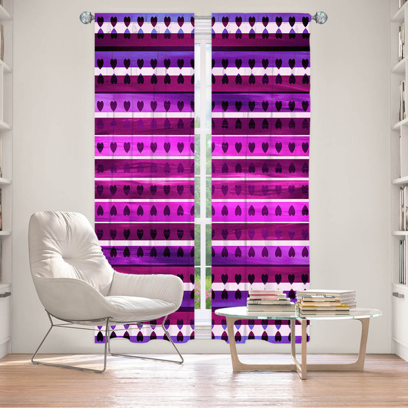 Rideau en polyester, L 20 po x L 52 po, Mauve
