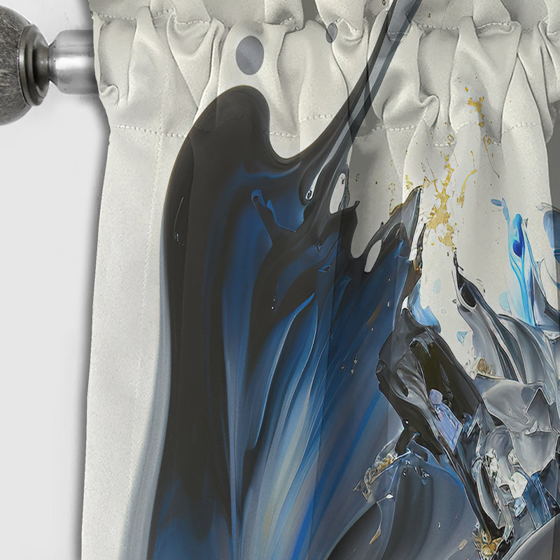 Bright Blue Smooth Abstract I - Rideau occultant abstrait - 1 panneau, L 52 po x L 108 po