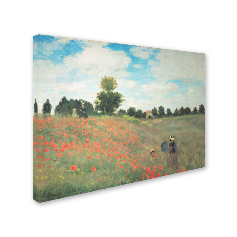"les conquelicotss" par claude monet, reproduction sur toile tendue, H 35 po x l 47 po