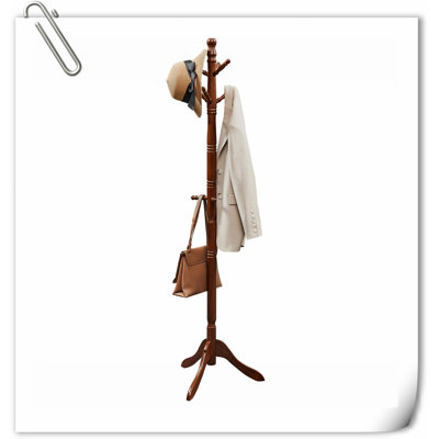 Denece Solid Wood Freestanding Coat Rack